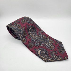 Robert Talbot Burgundy Paisley 58 inch 100% Silk Mens Tie